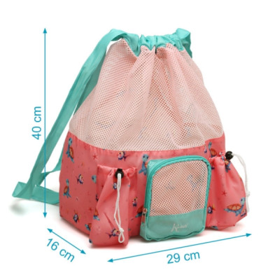 Kiokids Αδιάβροχη Τσάντα Παραλίας Ροζ Χελώνες 10L. 3800