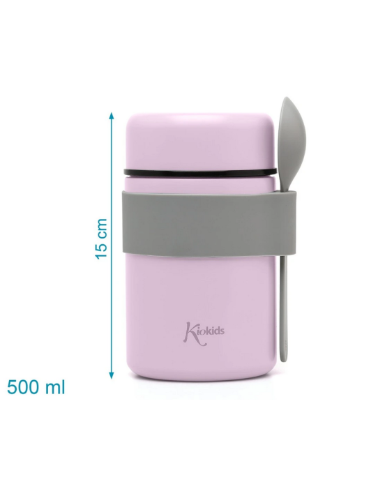 Kiokids Βρεφικό Θερμός Φαγητού με Κουταλάκι Λιλά 500ml. 5373