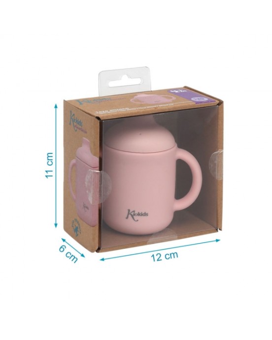 Kiokids Εκπαιδευτικό Ποτηράκι Σιλικόνης 120ml. | Ροζ 3543