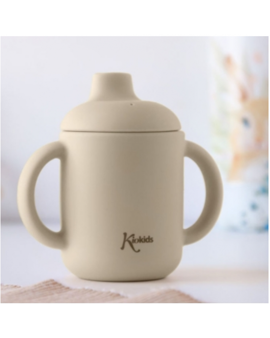 Kiokids Εκπαιδευτικό Ποτηράκι Σιλικόνης 120ml. | Μπεζ 4253