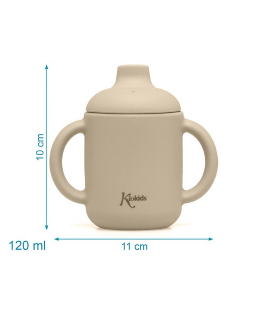 Kiokids Εκπαιδευτικό Ποτηράκι Σιλικόνης 120ml. | Μπεζ 4253