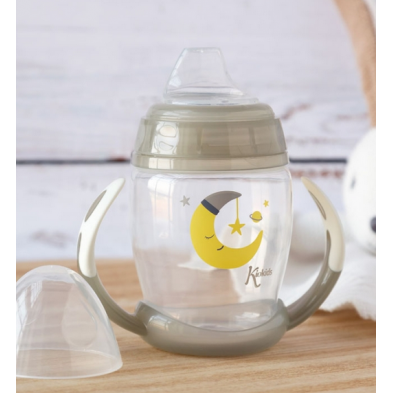 Κiokids Ποτηράκι Εκπαιδευτικό 270ML Grey Moon 1ο Βήμα 6+Μ 3274