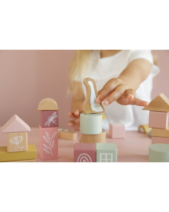Little Dutch Σετ ξύλινα τουβλάκια Goose (ροζ) 45,5εκ. LD7018