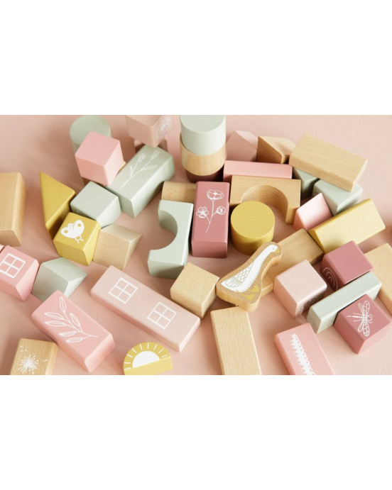 Little Dutch Σετ ξύλινα τουβλάκια Goose (ροζ) 45,5εκ. LD7018