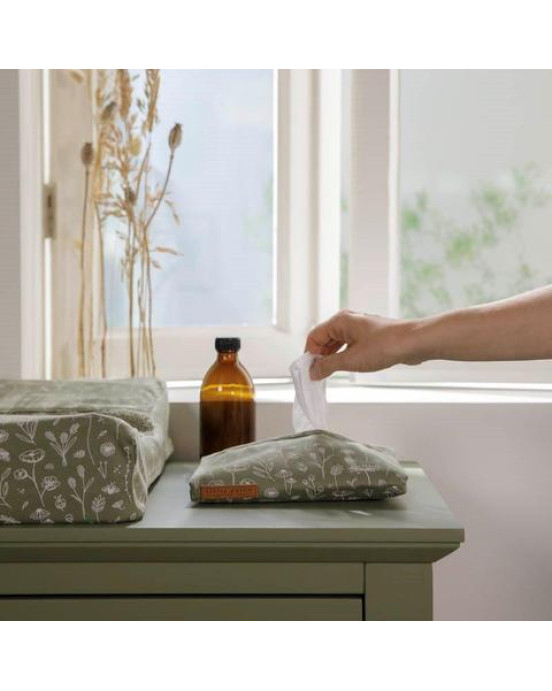 Little Dutch Υφασμάτινη θήκη για μωρομάντηλα Wild Flowers Olive LD30321011