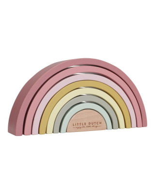 Little Dutch Ξύλινο τρισδιάστατο Ουράνιο Τόξο (ροζ-κίτρινο )LD7033