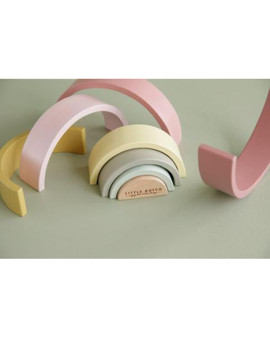 Little Dutch Ξύλινο τρισδιάστατο Ουράνιο Τόξο (ροζ-κίτρινο )LD7033