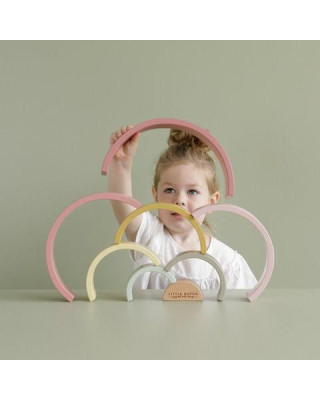 Little Dutch Ξύλινο τρισδιάστατο Ουράνιο Τόξο (ροζ-κίτρινο )LD7033