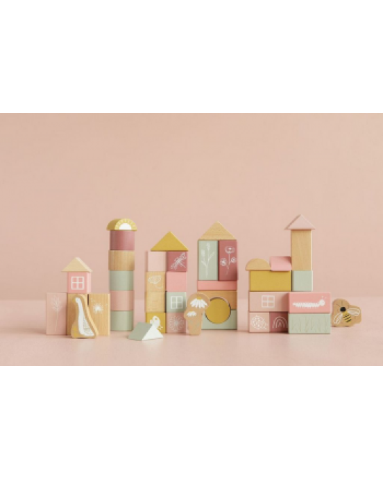 Little Dutch Σετ ξύλινα τουβλάκια Goose (ροζ) 45,5εκ. LD7018