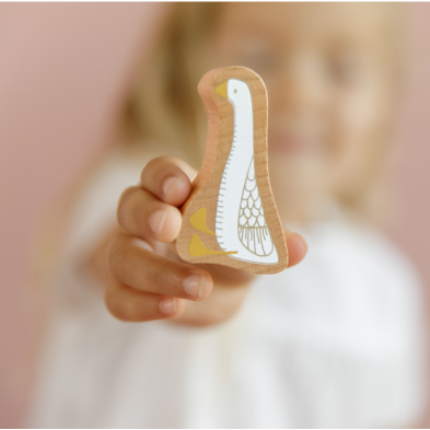 Little Dutch Σετ ξύλινα τουβλάκια Goose (ροζ) 45,5εκ. LD7018