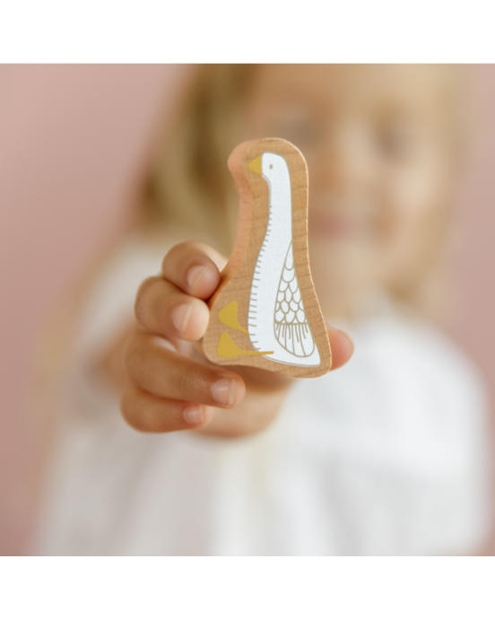 Little Dutch Σετ ξύλινα τουβλάκια Goose (ροζ) 45,5εκ. LD7018