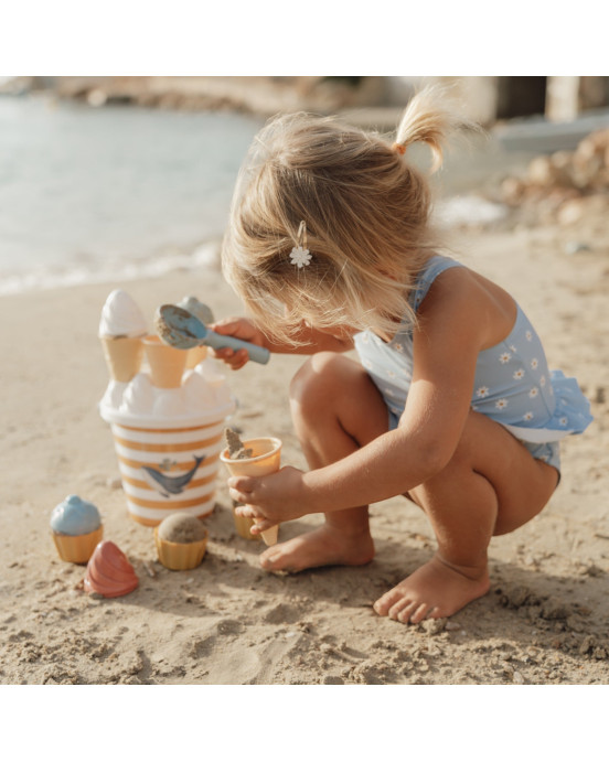 LITTLE DUTCH Σετ κουβαδάκια παραλίας Ice Cream Ocean Dreams Μπλε LD2012315