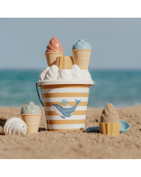 LITTLE DUTCH Σετ κουβαδάκια παραλίας Ice Cream Ocean Dreams Μπλε LD2012315