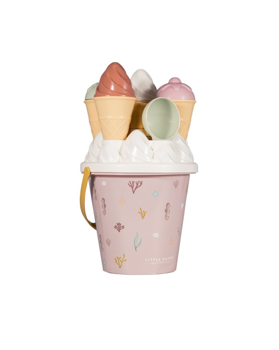 LITTLE DUTCH Σετ κουβαδάκια παραλίας Ice Cream Ocean Dreams Ροζ LD2012314