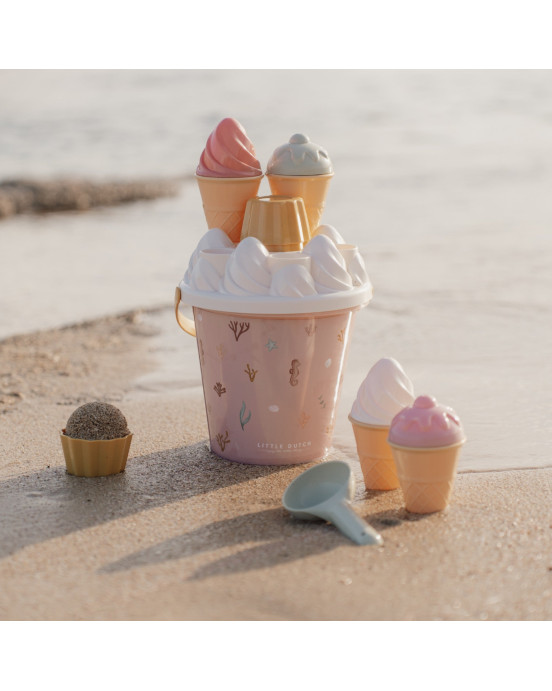 LITTLE DUTCH Σετ κουβαδάκια παραλίας Ice Cream Ocean Dreams Ροζ LD2012314