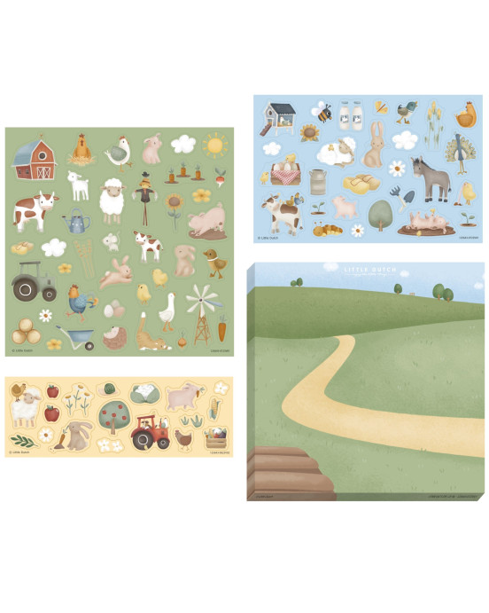 LITTLE DUTCH Σετ με αυτοκόλλητα Little Farm LD125643