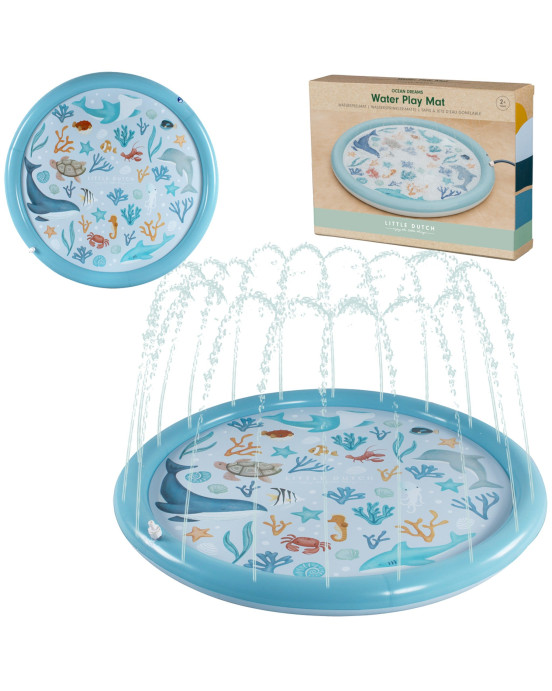 LITTLE DUTCH Φουσκωτό στρώμα παιχνιδιού Sprinkler Ocean Dreams Μπλε 150 εκ LD2012395