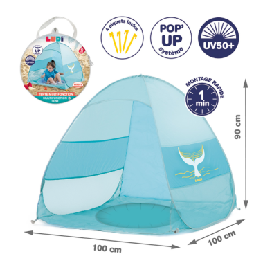 Ludi pop-up τέντα μωρού με πισίνα και UV50+ "Τιρκουάζ" 90060