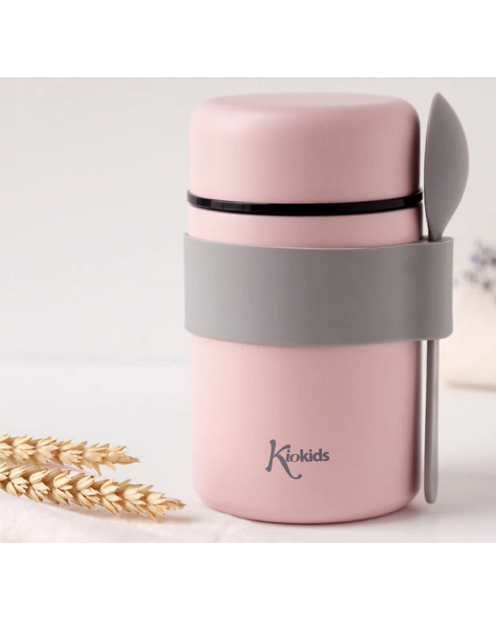 Kiokids Βρεφικό Θερμός Φαγητού με Κουταλάκι Ροζ 500ml.  3598