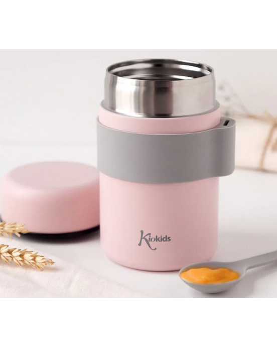 Kiokids Βρεφικό Θερμός Φαγητού με Κουταλάκι Ροζ 500ml.  3598