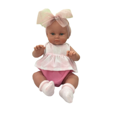 Lamagic magic baby κούκλα "Alicia με φούξια-λευκό ρούχο και μεγάλο φιόγκο "-45εκ. MB46721