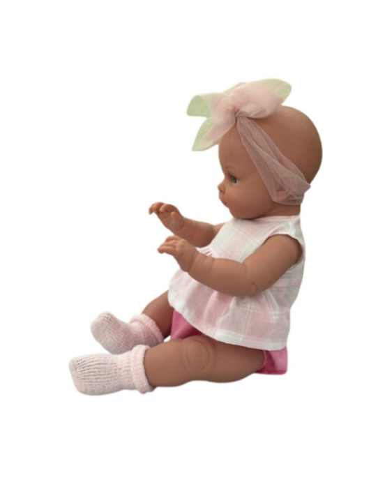 Lamagic magic baby κούκλα "Alicia με φούξια-λευκό ρούχο και μεγάλο φιόγκο "-45εκ. MB46721