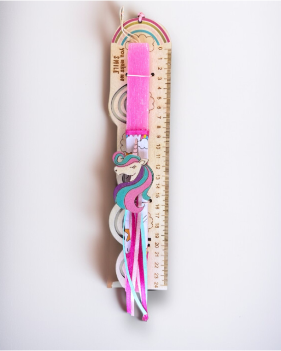 Lifelikes Λαμπάδα ξύλινος χάρακας μονόκερος 04.21.00.000.6419