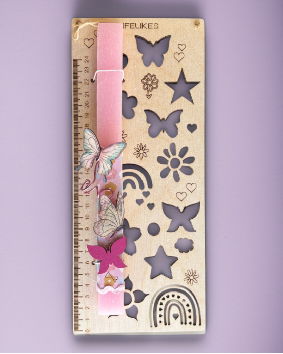 Lifelikes Λαμπάδα stencil χάρακας πεταλούδες 04.21.00.000.6442