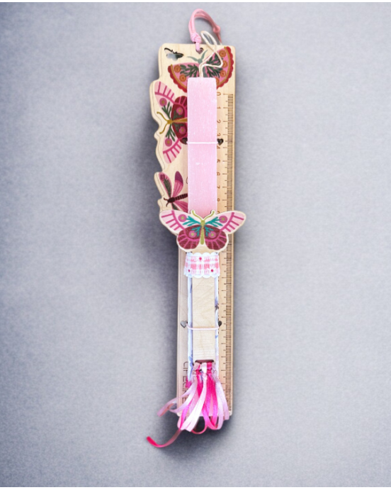 Lifelikes Λαμπάδα ξύλινος χάρακας πεταλούδες 04.21.00.000.6420