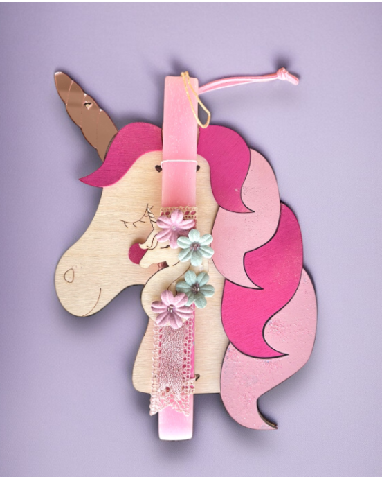 LifeLikes Λαμπάδα ροζ Μονόκερος 04.21.00.000.6460