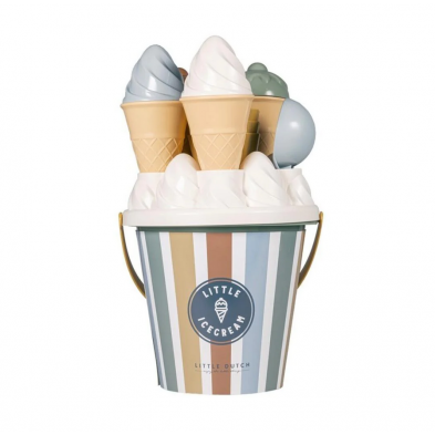 Little Dutch Σετ κουβαδάκια παραλίας Ice Cream Vintage stripes  18x31x18cm LD2010596