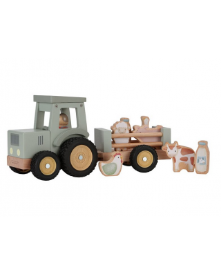 Little Dutch Ξύλινο τρακτέρ με καρότσα και ζωάκια Little Farm FSC LD7149
