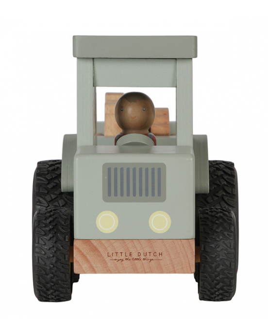 Little Dutch Ξύλινο τρακτέρ με καρότσα και ζωάκια Little Farm FSC LD7149
