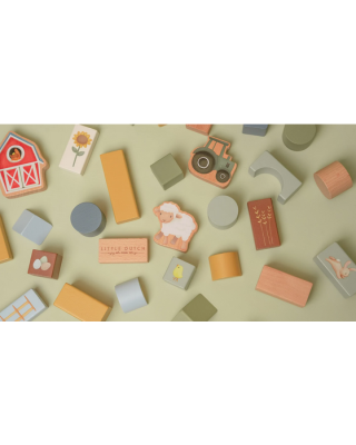 Little Dutch Σετ ξύλινα τουβλάκια Little Farm FSC  LD7145