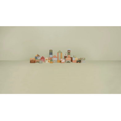 Little Dutch Σετ ξύλινα τουβλάκια Little Farm FSC  LD7145