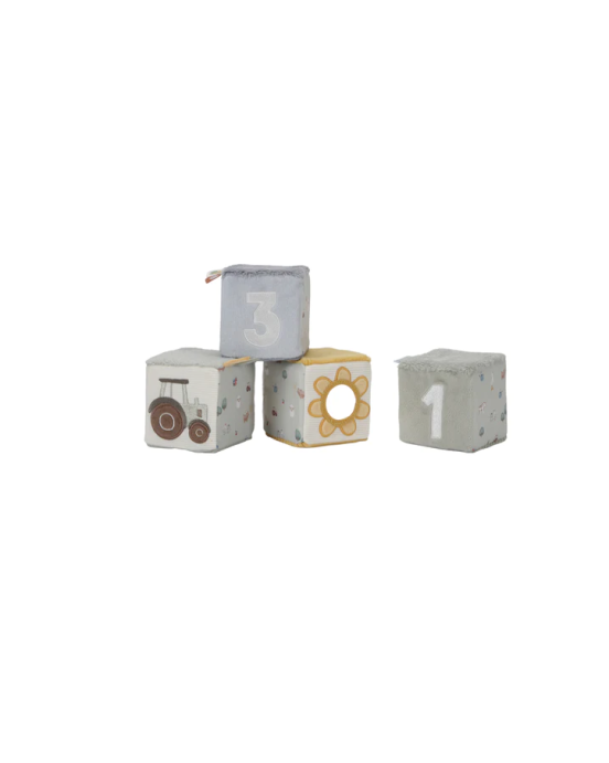 Little Dutch Σετ παιχνιδιού με υφασμάτινους κύβους Little Farm LD8816