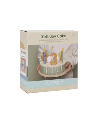 Little Dutch Ξύλινη τούρτα με κεράκια μπλε FSC LD8016