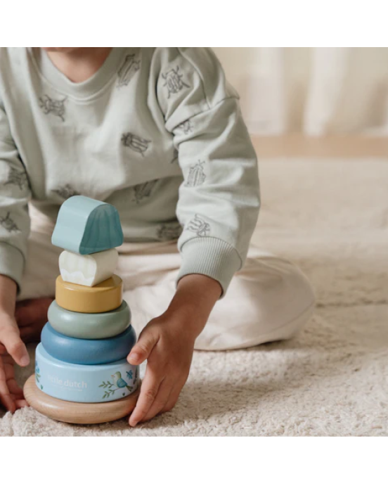 Little Dutch Ξύλινη πυραμίδα ταξινόμησης & ταλάντωσης Forest Friends FSC D7242