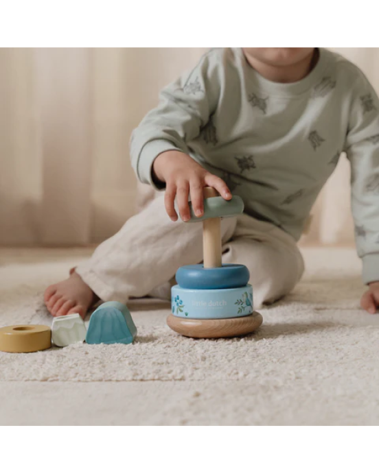 Little Dutch Ξύλινη πυραμίδα ταξινόμησης & ταλάντωσης Forest Friends FSC D7242