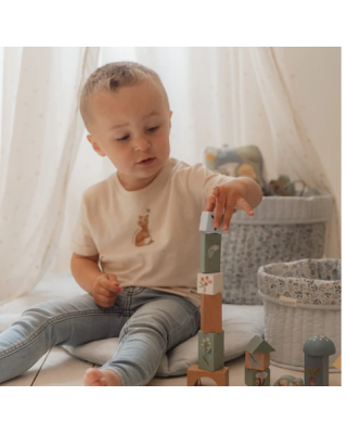 Little Dutch Σετ ξύλινα τουβλάκια Forest Friends FSC LD7245