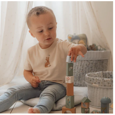 Little Dutch Σετ ξύλινα τουβλάκια Forest Friends FSC LD7245