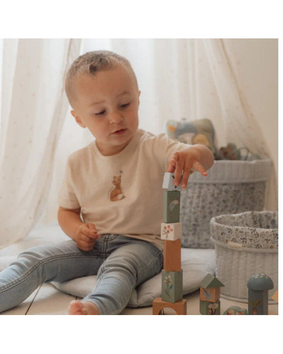 Little Dutch Σετ ξύλινα τουβλάκια Forest Friends FSC LD7245