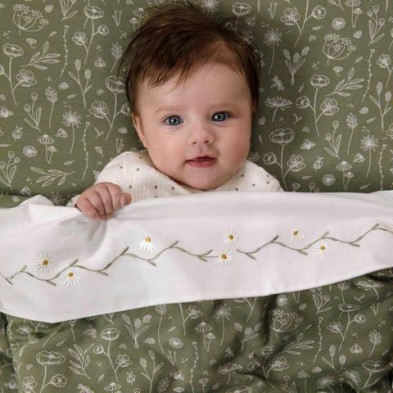 Little Dutch Σεντόνι με λάστιχο Wild Flowers Olive 70χ140 LD10521011