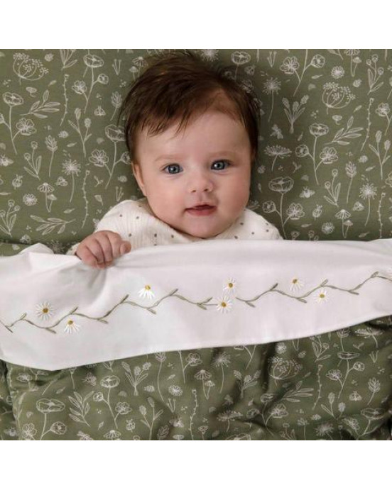 Little Dutch Σεντόνι με λάστιχο Wild Flowers Olive 70χ140 LD10521011