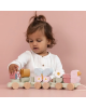 Little Dutch Ξύλινο τρενάκι με άσκηση λεπτής κίνησης Flowers & Butterflies LD7067
