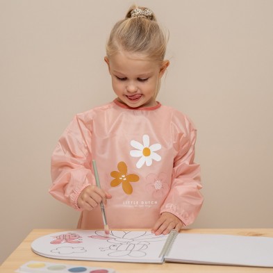 Little Dutch Μπλουζάκι-Ποδιά ζωγραφικής Little Pink Flowers LD120563