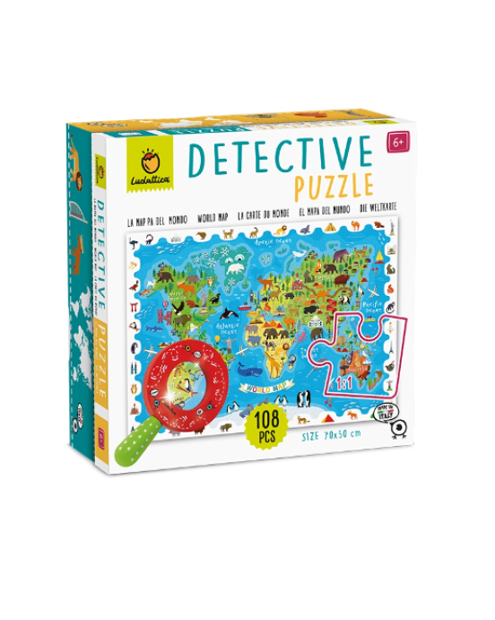 Ludattica detective Puzzle - Animal Map of the World 23423