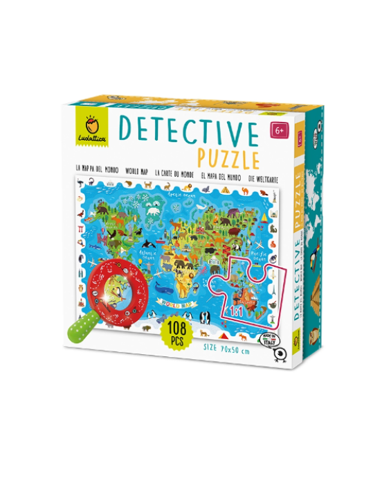 Ludattica detective Puzzle - Animal Map of the World 23423