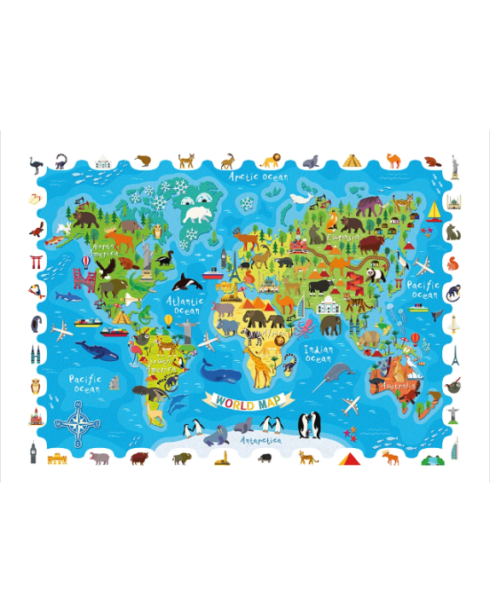 Ludattica detective Puzzle - Animal Map of the World 23423