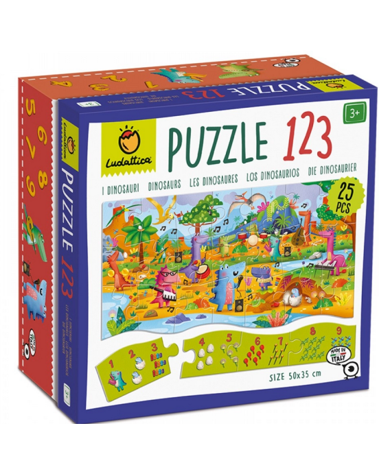 Ludattica Παζλ 1-2-3 Δεινοσαυράκια 23874